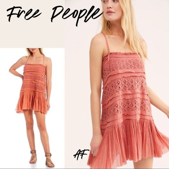 FREE PEOPLE SHAILEE SWING DRESS ROSE - Picture 1 of 13